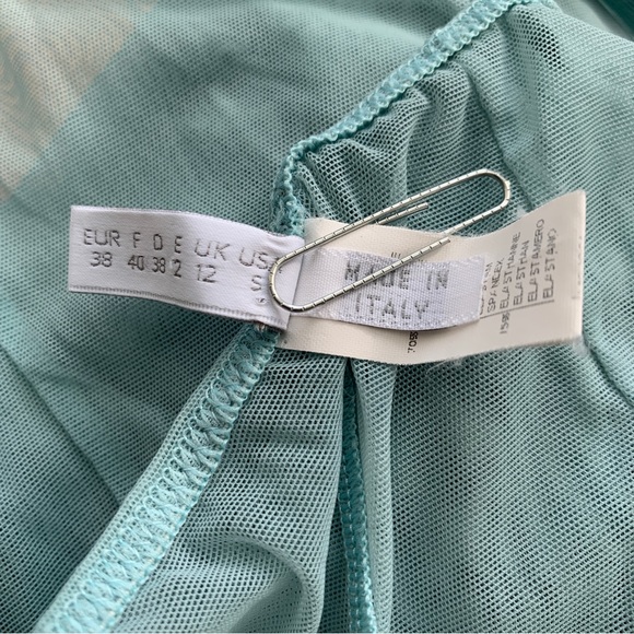 LA PERLA GLAMOUR Mint Mesh & Lace Slip Negligee - Picture 8 of 10